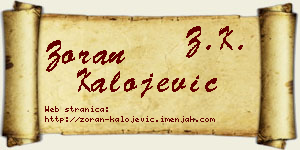 Zoran Kalojević vizit kartica
